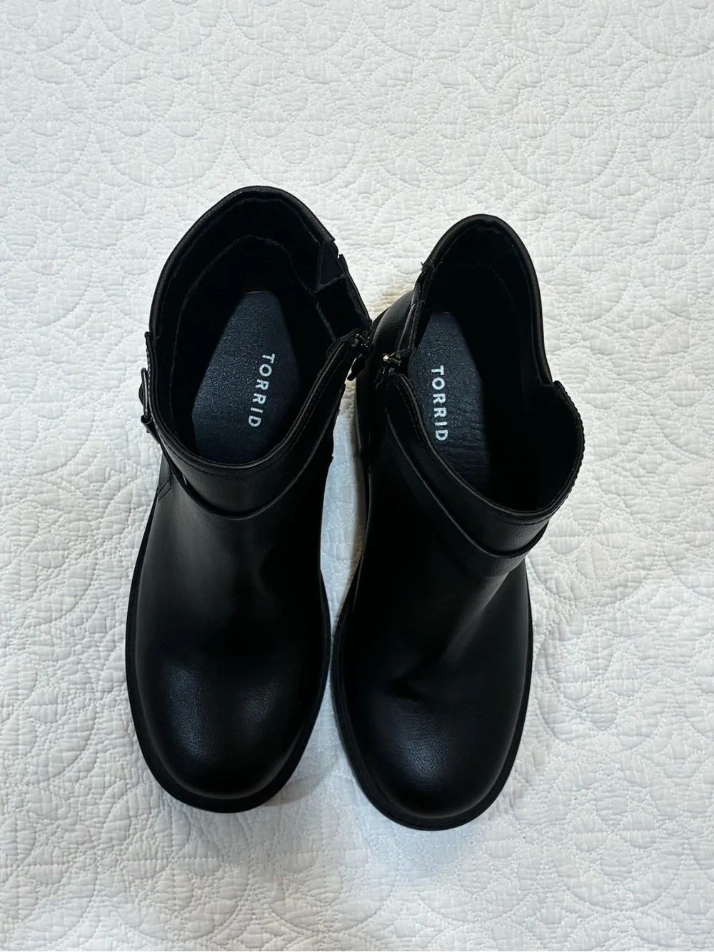 Torrid Black Faux Leather Buckle Ankle Boots Boots Womens 11WW Extra Wide Width
